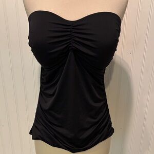 La Blanca Black Strapless Ruched Swim Top Size 16
